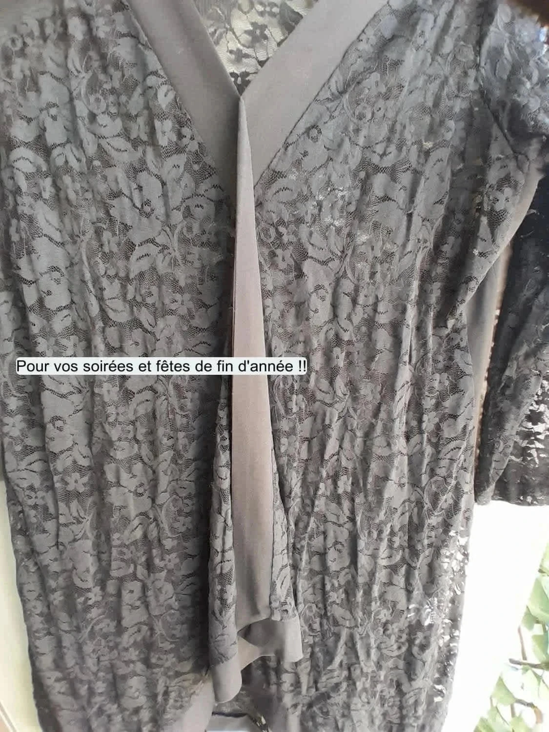 Superb black lace tunic, size 2 (38/40) Gothic style – photo 7